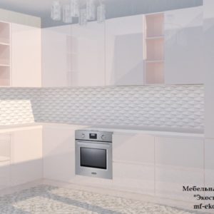 Белая стильная кухня с левым углом